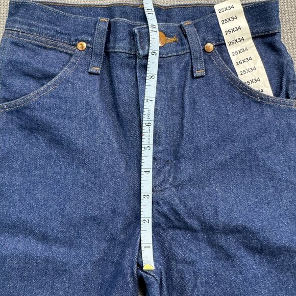 Wrangler Mens Size 25X34 Blue Denim Cowboy Cut Slim Fit Straight Leg Jeans NWOT - Picture 9 of 12